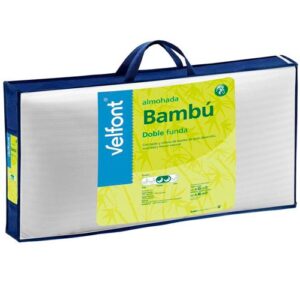 Almohadas baratas - Almohada VELFONT de fibras de bambú, firmeza alta. Doble funda.